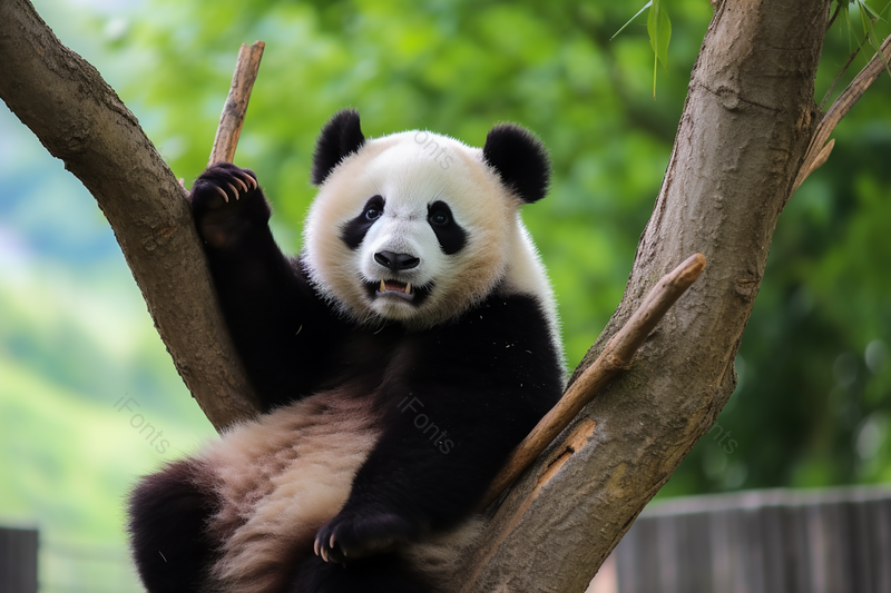 中国国宝大熊猫爬树清晰的摄影图高清的图片拍摄海报设计背景广告设计素材元素在树上的大熊猫,高清,摄影图,摄影图片,图片大全,摄影图免费下载